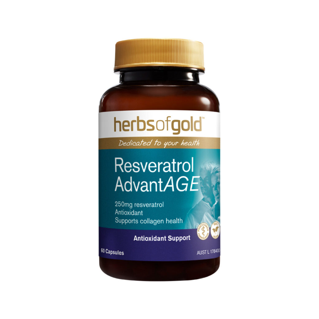 HERBS OF GOLD Resveratrol AdvantAGE 60c Rosebud Health Store