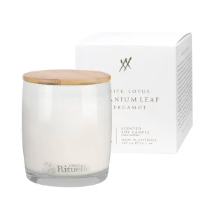 URBAN RITUELLE White Lotus, Geranium Leaf & Bergamot Scented Soy Candle 400gm