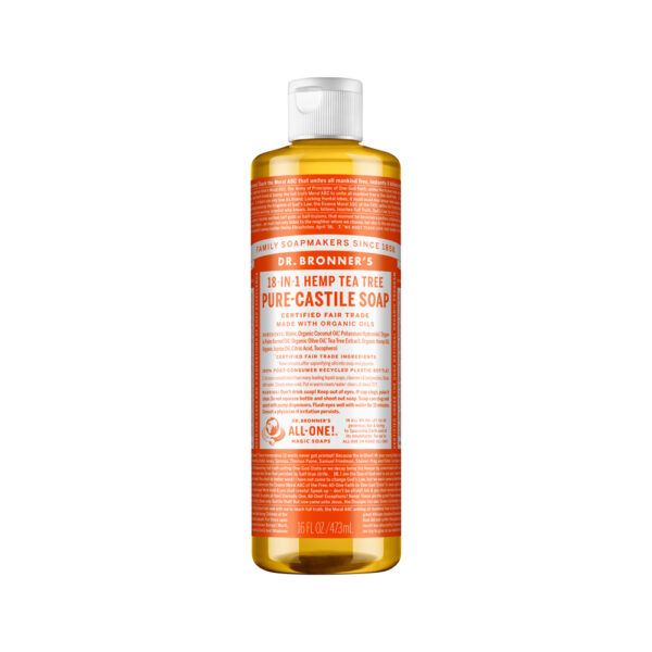 DR. BRONNER'S Pure-Castile Soap Liquid (Hemp 18-in-1) Tea Tree 473ml