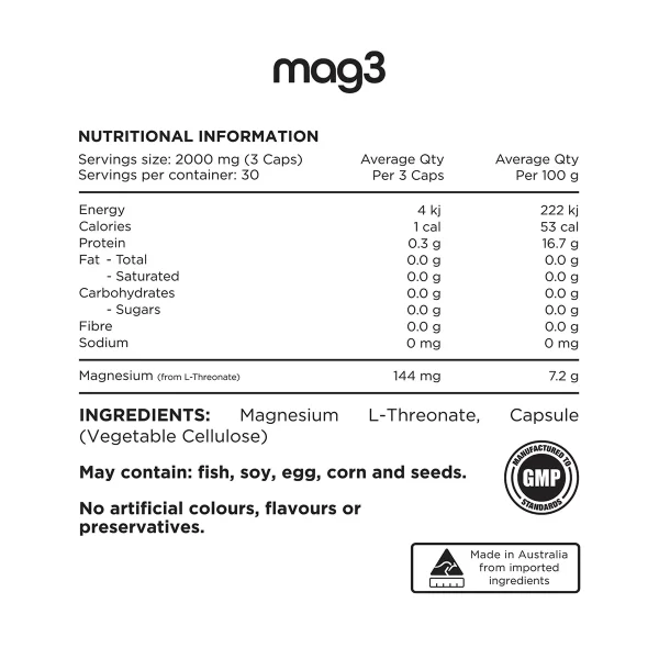 SWITCH NUTRITION Mag3 100% Pure Magnesium L-Threonate 90 Caps - Image 2