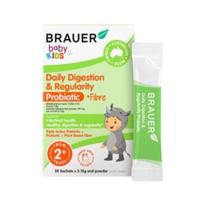 Brauer Baby & Kids Daily Digestion Probiotic + Fibre Sachets Oral Powder 3.15g x 30 Pack