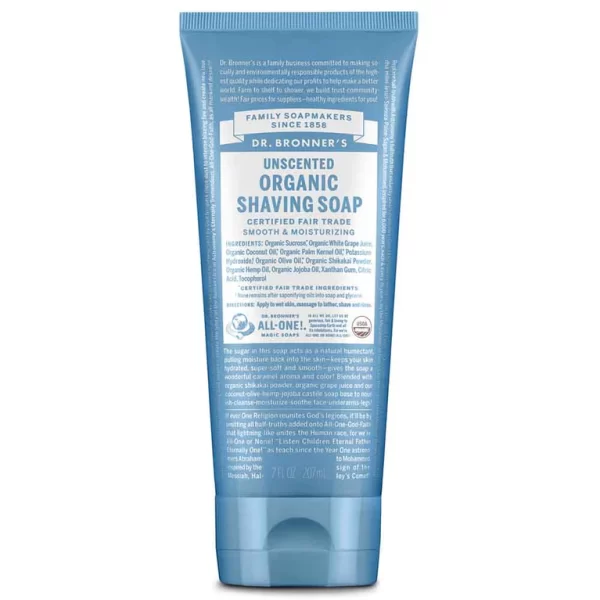 DR BRONNER'S- Unscented Organic Shaving Soap 207ml