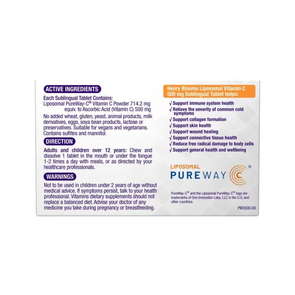 HENRY BLOOMS Liposomal Vitamin C 500mg - Image 2