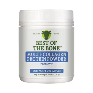BEST OF THE BONE Healing Multi-Collagen Protein Powder Gut & Immunity Blend with Probiotic Spores Unflavoured 210g