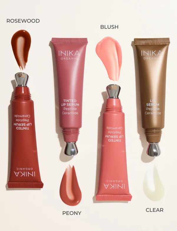 INIKA Organic Tinted Lip Serum - Peptide + Ceramide Rosewood - Image 2