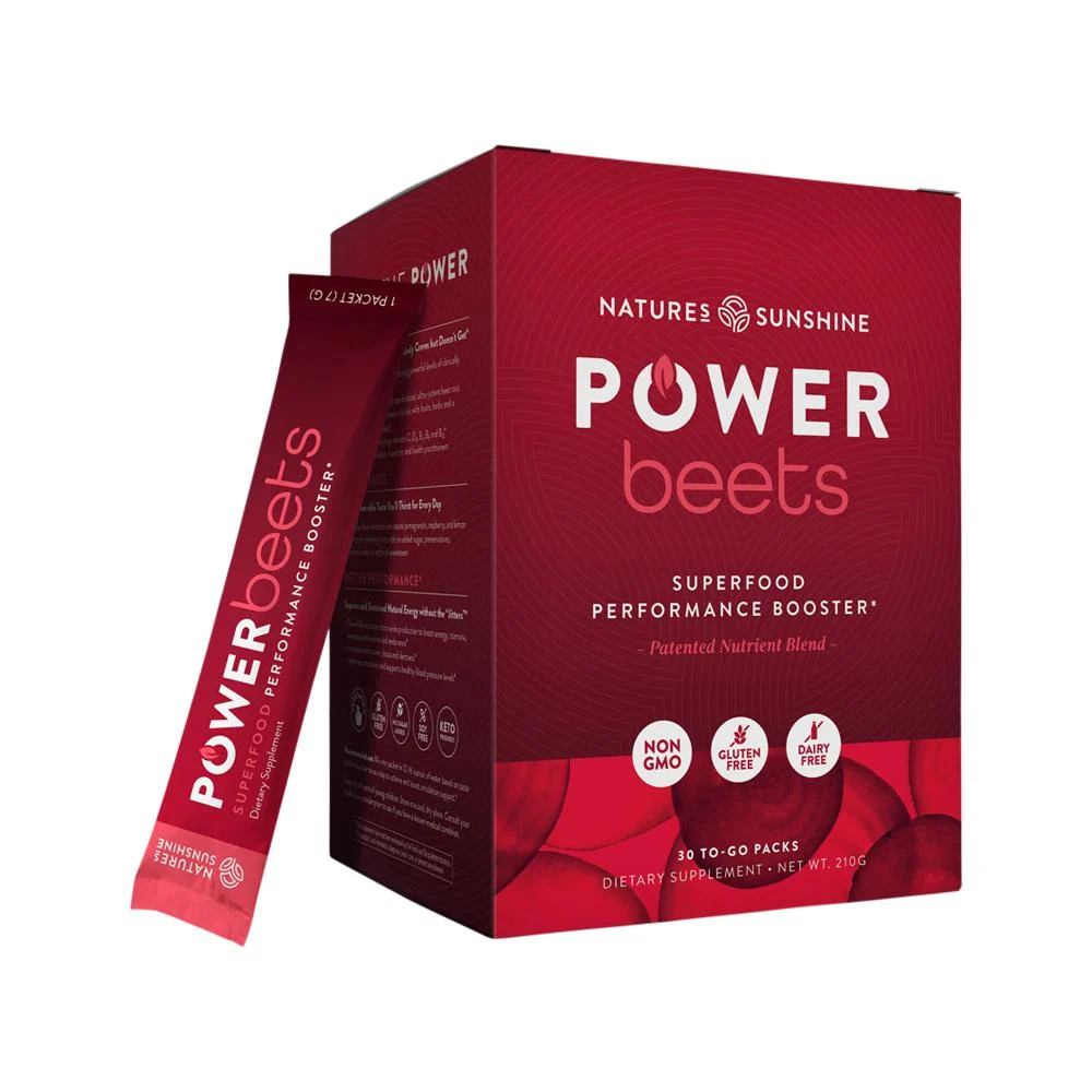 NATURES SUNSHINE POWER BEETS SACHETS 7G X 30 PACK
