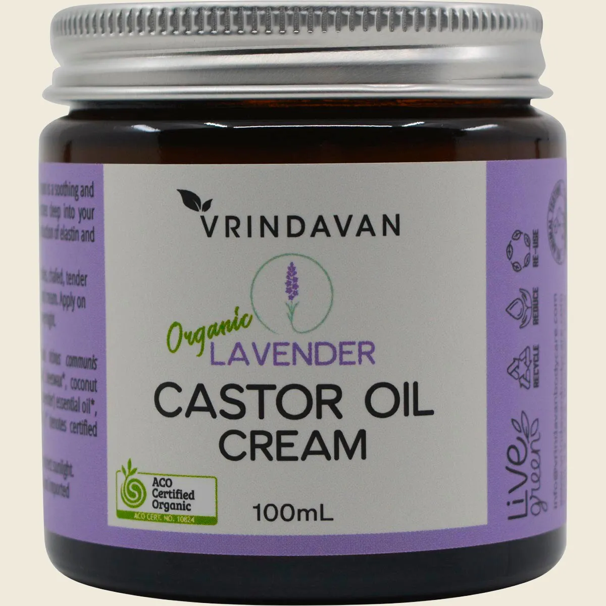 VRINDDAVAN Castor Oil Cream Lavender 100ml