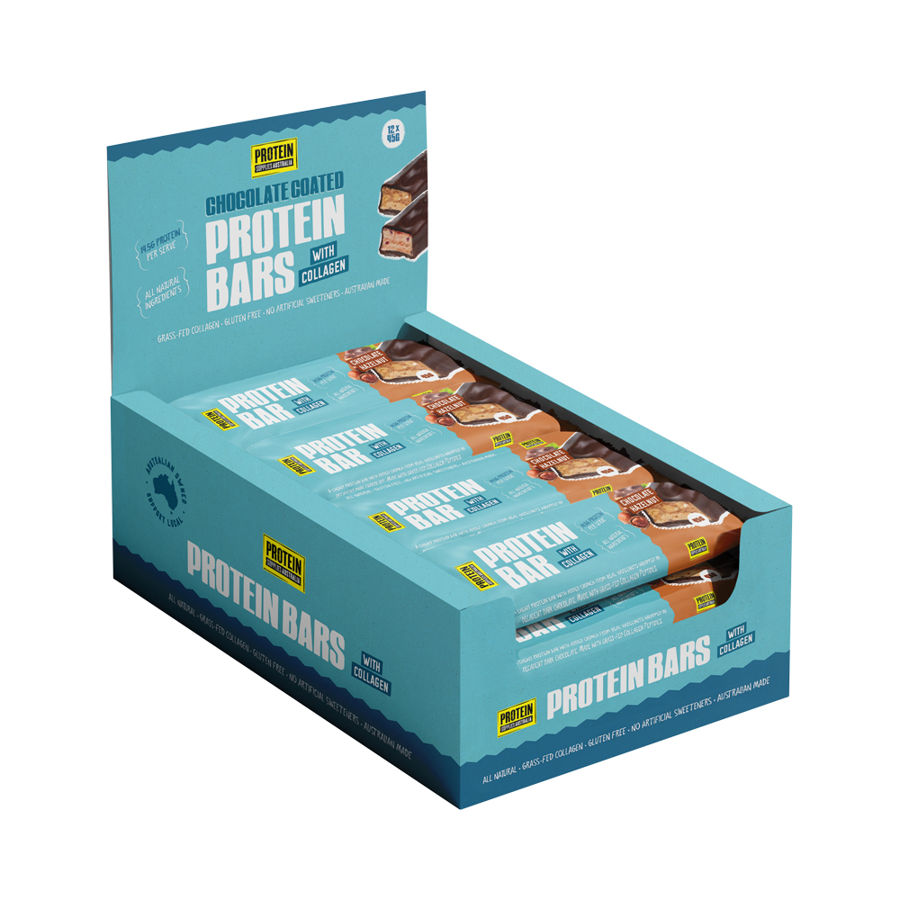 PROTEIN SUPPLIES AUSTRALIA PROTEIN BAR WITH COLLAGEN CHOCOLATE HAZELNUT 45G - Image 2